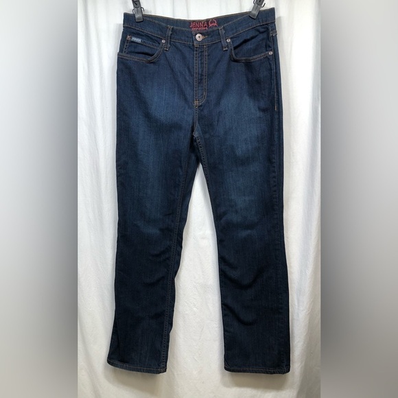 Jenna Cinch Slim Fit Bootcut Dark Wash Blue Denim Womens Jeans 31/11R - Picture 1 of 16